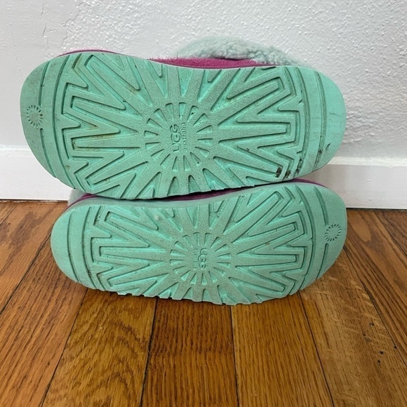 UGG Elle Kids Sheepskin Boots Pink/Blue Size 13 - Picture 6 of 7